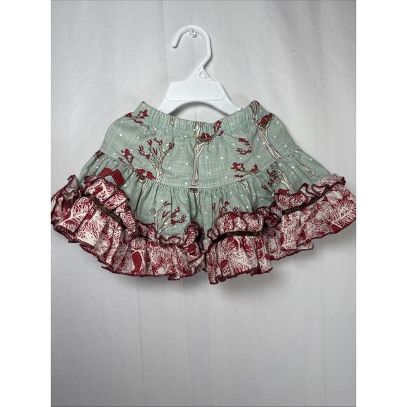 Long Sleeve Shirt And Matching Skirt Bird Print Size 12 M Preowned - Picture 14 of 16